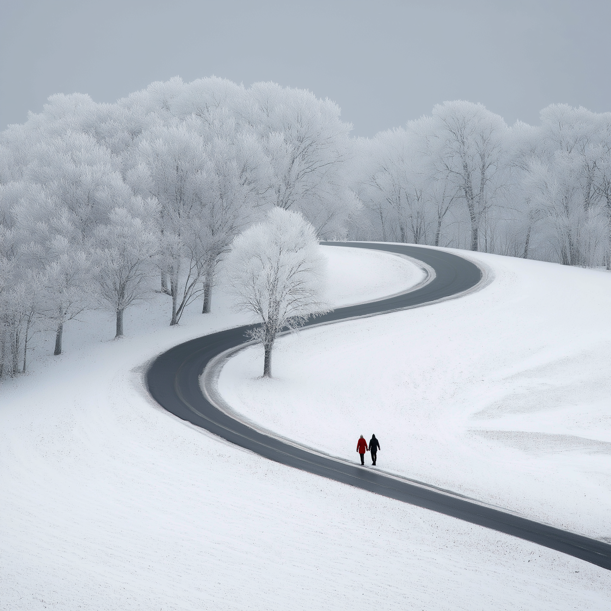 a path through a wintery scene